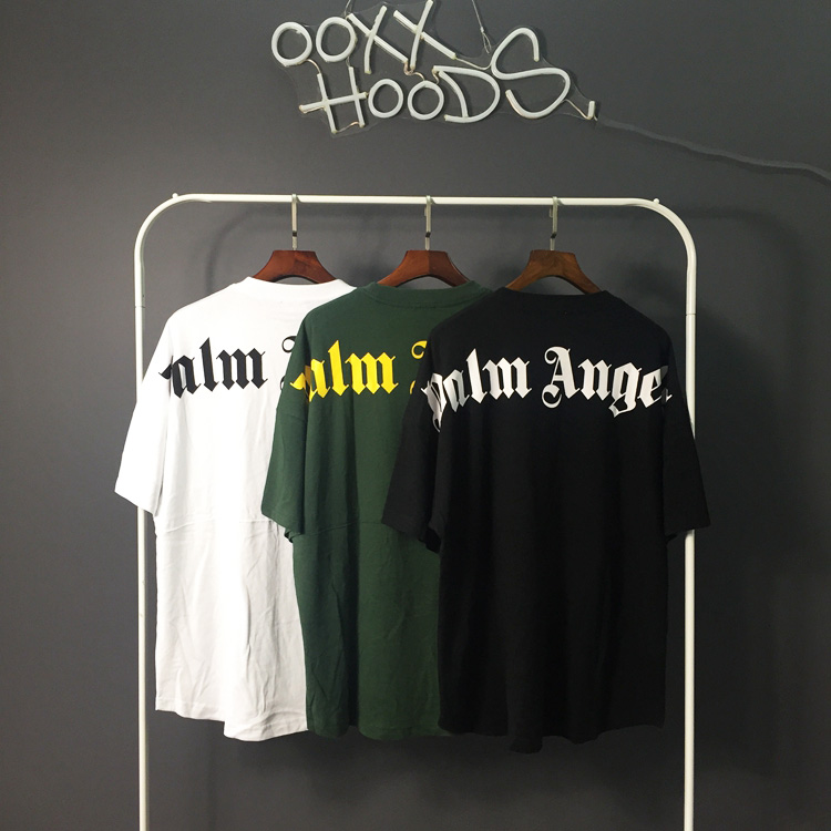 新款高街oversize哥特字母t恤