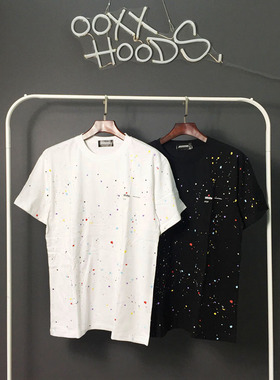 原创潮牌ooxx彩点泼墨全身青春流行个性潮流新款男女装短袖T恤tee