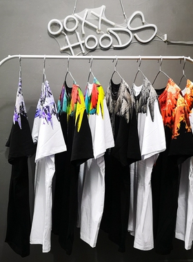 原潮潮牌ooxx青春流行欧美百搭水滴翅膀印花潮流男装上衣短袖T恤