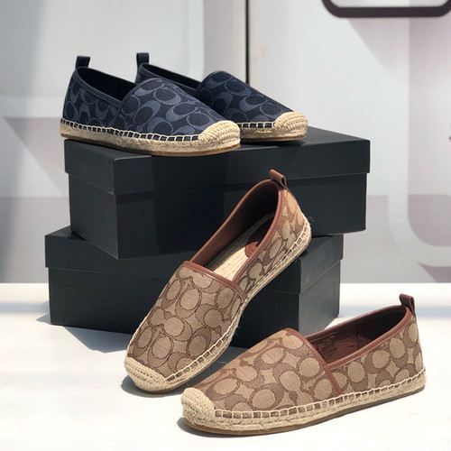 品质棒~字母印花平底帆布渔夫鞋