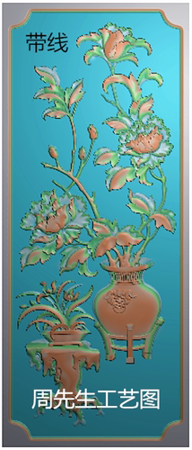 四季花衣柜门板花瓶顶箱柜精雕图浮雕JDP牡丹花菊花荷花梅花AS515