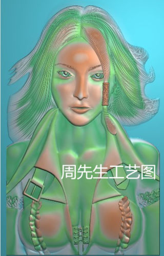 现代美女精雕图灰度图 jdp电脑雕刻图木雕图 46牌 女人 AS511