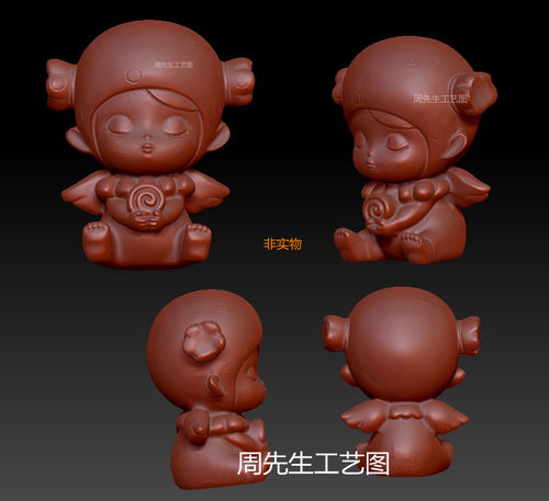 糖果精灵卡通可爱摆件饰品配珠3d打印模型stl圆雕图天使宝宝 Q428