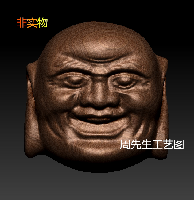 佛头手串核雕三维立体图精雕图圆雕stl 3d模型四轴雕刻图珠子 676
