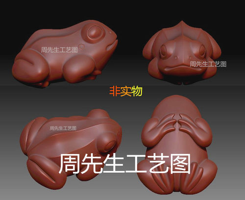 stl三维立体圆雕图3D模型数据四轴雕刻青蛙金蟾蛤蟆呱呱来财 Q150