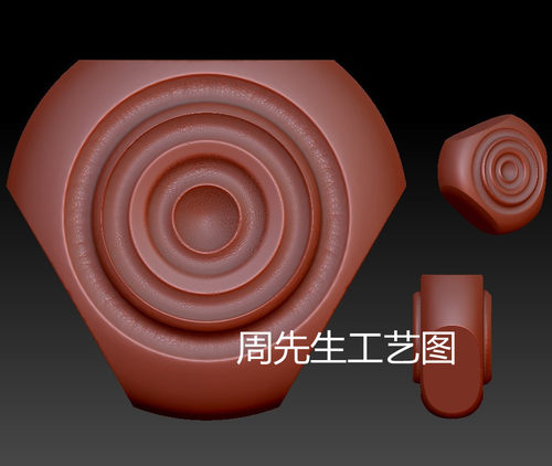 stl图三角背云三通配饰玉雕三维立体圆雕图雕刻图3D模型数据 Q534