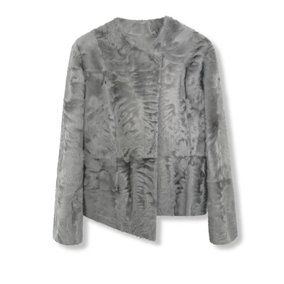 胎羔小时小湖羊不对称正反两面穿羊皮皮毛一体秋冬外套