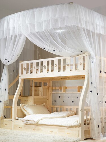 婆婆床双层床u型伸缩钢管支架学生儿童母婴高低床蚊帐