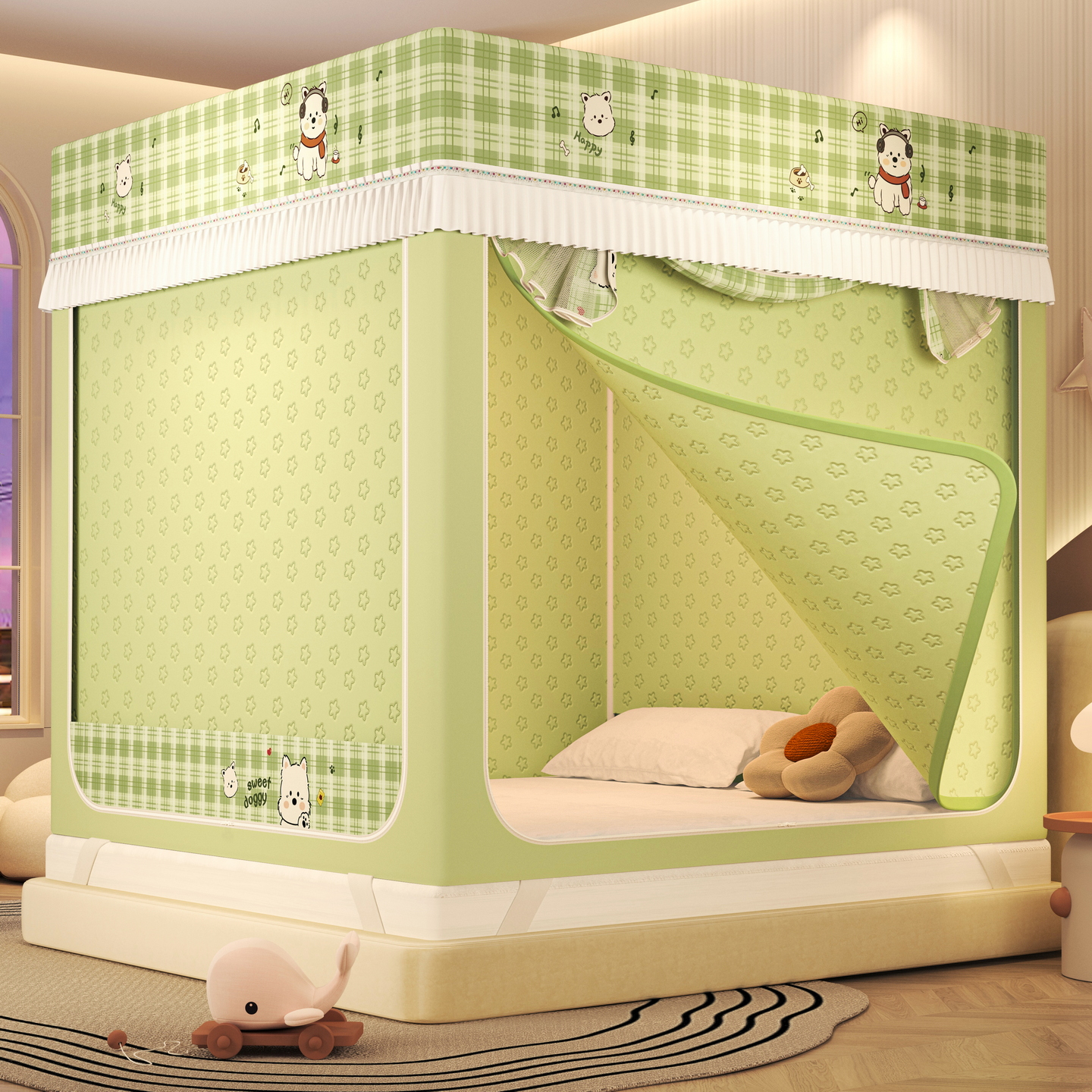 女人月子防寒保暖帘儿童防摔掉床