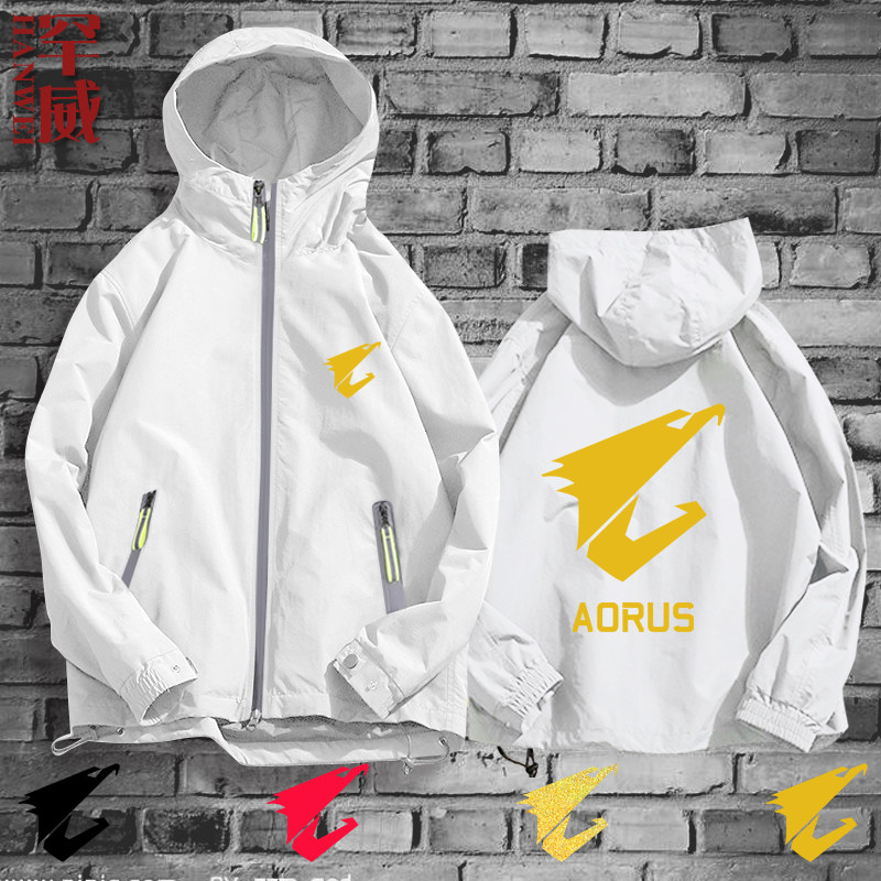 技嘉大雕aorus信仰夹克连帽男女薄款连帽衫拉链学生上衣服可定制
