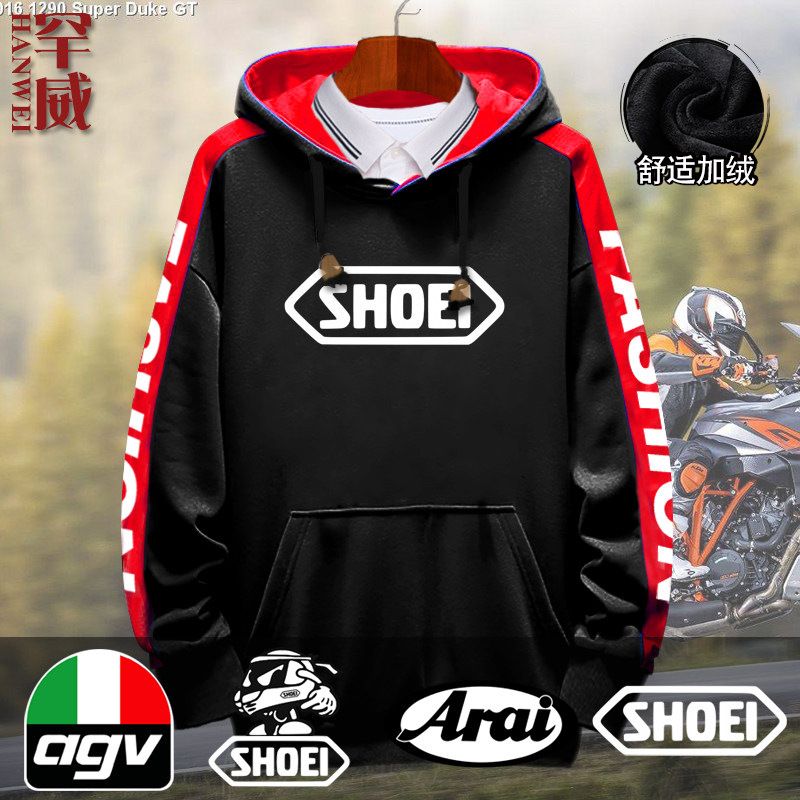 摩托车机车爱好者arai头盔shoei衣服可定制连帽卫衣男女外套衣服