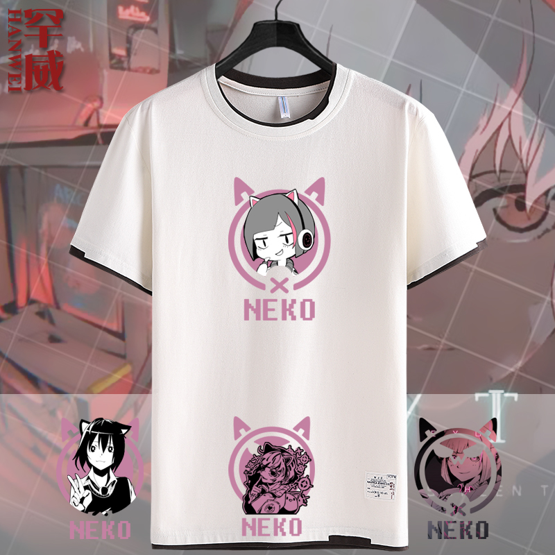 音乐世界男士假两件短袖T恤衫