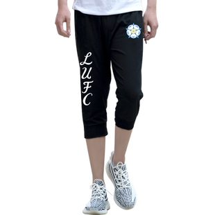 利兹联队白玫瑰足球俱乐部白衣军团球迷7七分裤子男女运动短裤夏