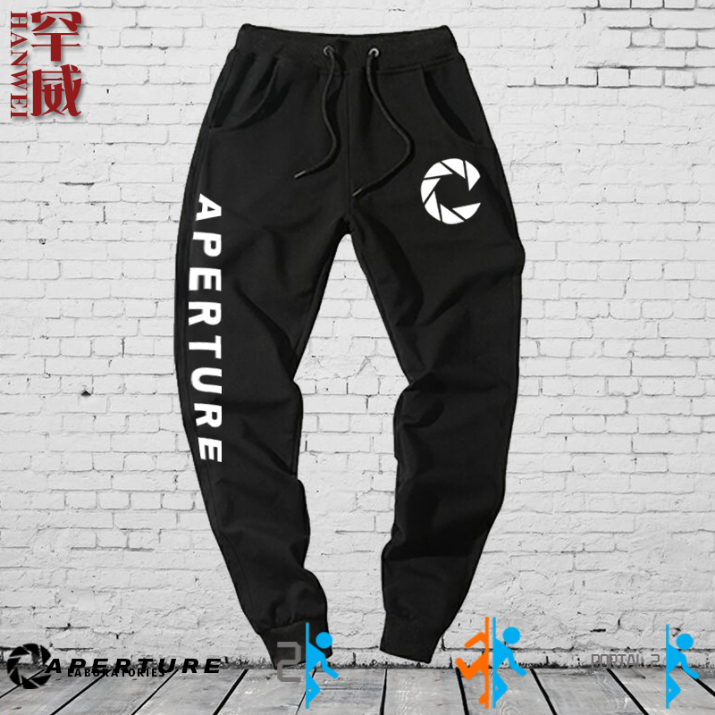 传送门2小脚裤卫裤子男女steam游戏周边休闲裤纯棉运动长裤束脚裤