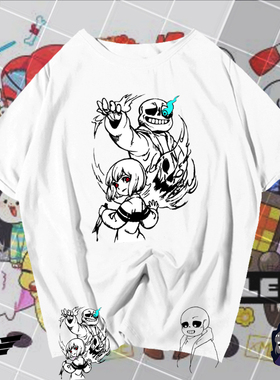 传说之下snas动漫周边短袖T恤衫男女纯棉半袖学生夏装体恤上衣服