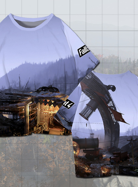Fallout 76辐射游戏周边速干短袖T恤衫男士透气冰丝半袖衣服夏装