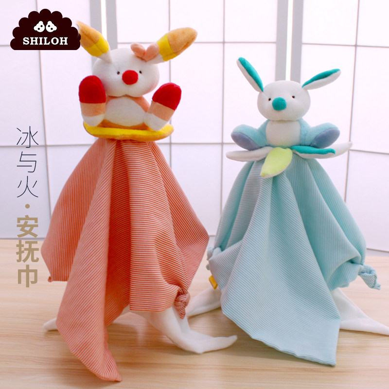 shiloh冰与火安抚巾0-3-6个月新生儿婴儿玩具冷暖色调安抚情绪