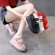 百搭34码 外穿小码 女坡跟高跟松糕罗马两穿凉拖拖鞋 2025年厚底凉鞋