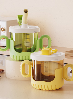 宝宝牛奶杯学饮杯1-2-3岁防喷吸管双柄儿童水杯喝奶米糊防摔300ml