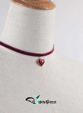 红心黑心闪闪星星丝绒女项圈颈链