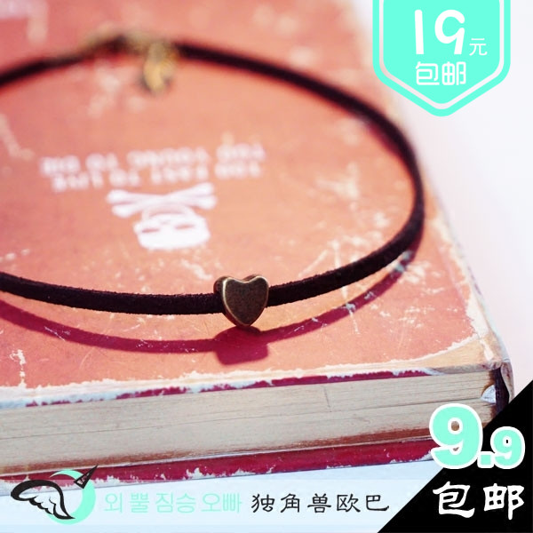 独角兽欧巴正品复古3D立体锁骨链