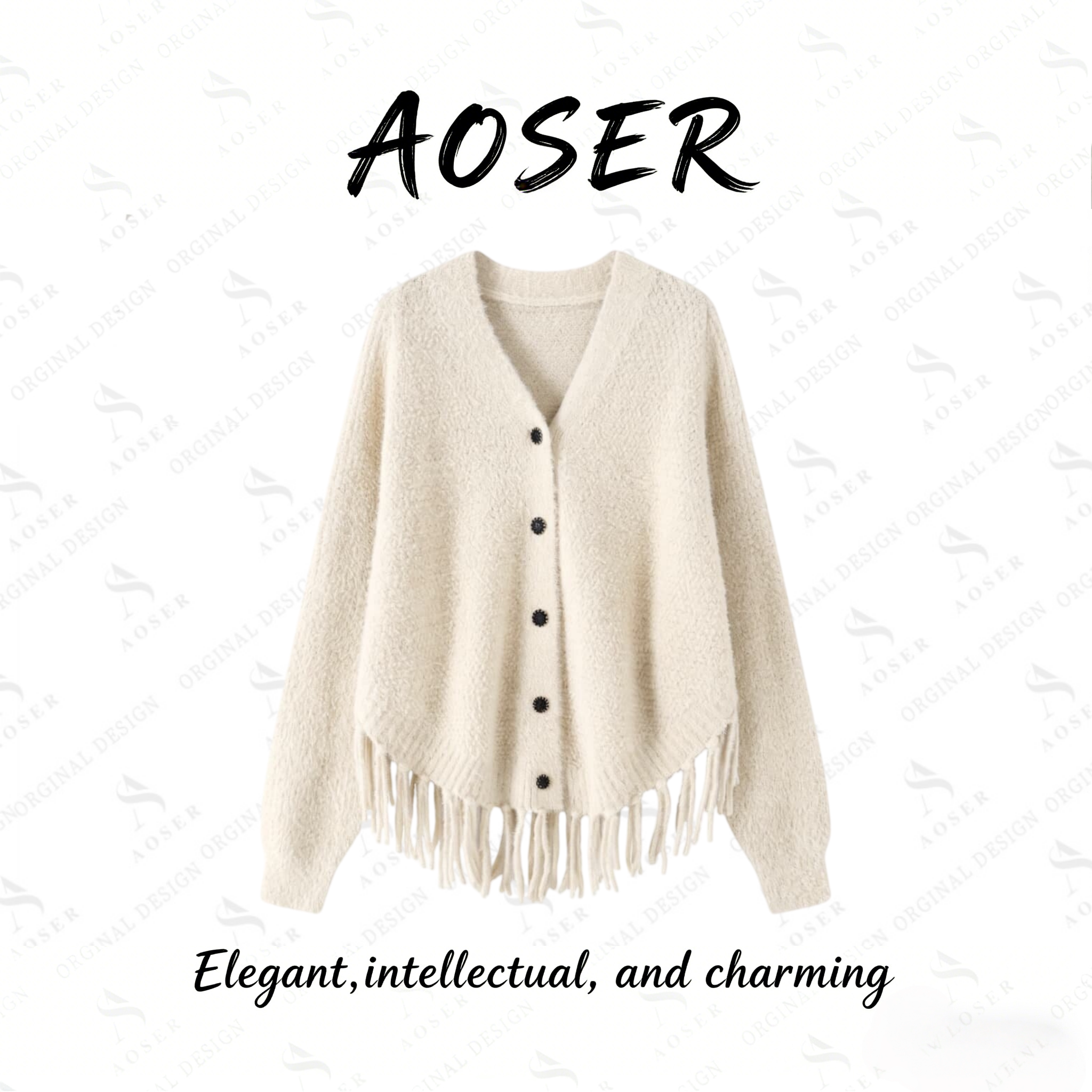 AOSER新款时尚气质休闲百搭轻奢感日常通勤女装毛衣2699