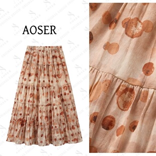 AOSER时尚 波点A字半身裙2613 宽松显瘦日常休闲风百搭女装