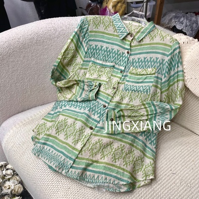 AOSER时尚复古印花衬衫