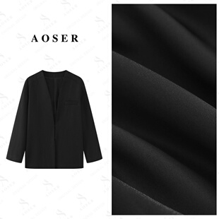8022 休闲简约V领西服女装 AOSER韩版 轻奢修身