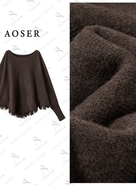 AOSER时尚宽松显瘦纯色百搭慵懒感套头针织衫日常休闲风25127