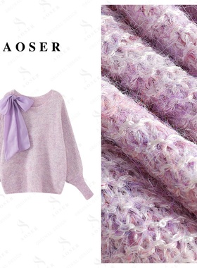 AOSER时尚百搭宽松圆领蝴蝶结针织毛衣休闲ins风2554