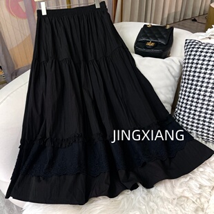 AOSER时尚 宽松简约纯色百搭休闲风大摆A字半身裙2631