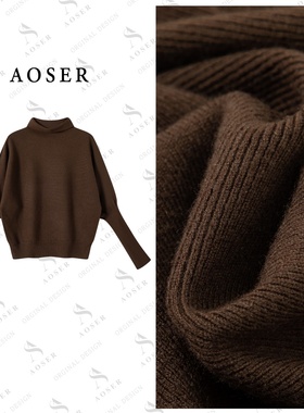 AOSER小众宽松显瘦百搭高领套头蝙蝠袖针织衫日常休闲风9093