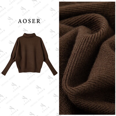 AOSER高领蝙蝠袖宽松显瘦针织衫