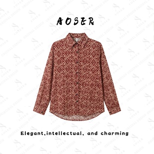 AOSER时尚气质休闲感复古艺术POLO领女装衬衫801-58