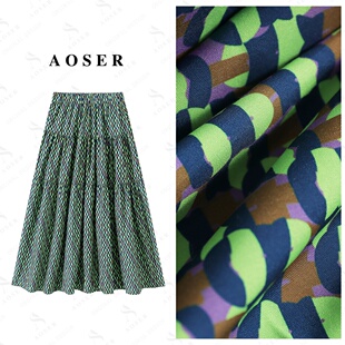 AOSER碎花高腰时尚 百搭长裙印花半身裙8856