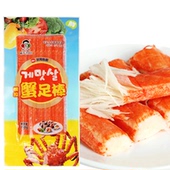小伙子蟹足棒韩式 模拟蟹肉手撕蟹柳蟹肉棒加热食用蟹足棒150g 3袋