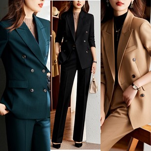 2022秋冬季高端西装裤套装女高级感时尚职业装气质工装美业工作服