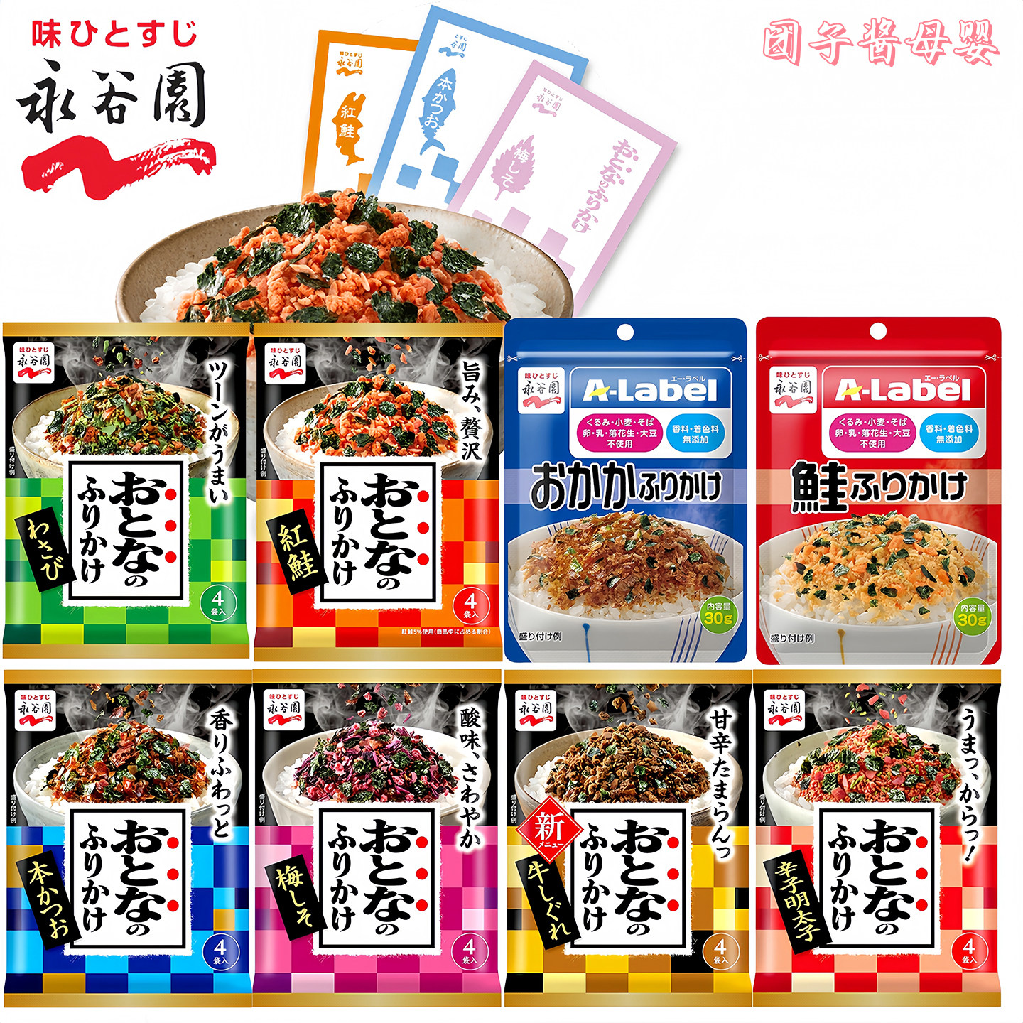日本进口永谷园三文鱼海苔拌饭料