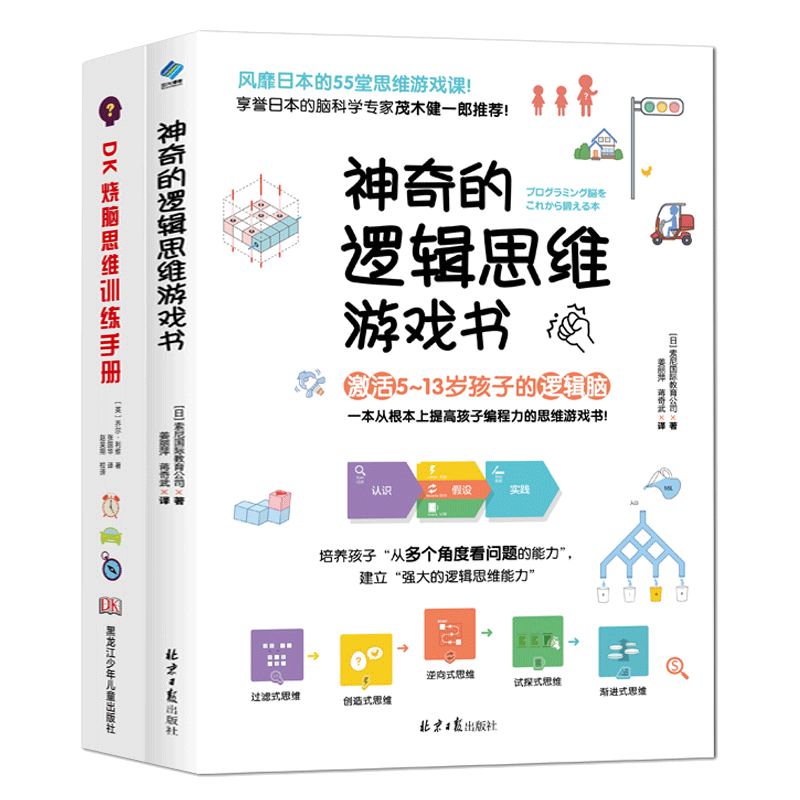 【官方正版】神奇的逻辑思维游戏书dk烧脑思维训练手册提高3-6-9-12岁幼儿园小学生儿童左右脑数学推理能力专注力注意力观察力逻辑