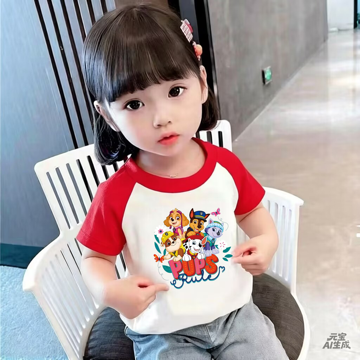 女童短袖t恤儿童100%纯棉2026夏季新款爆款汪汪队可爱童装上衣潮
