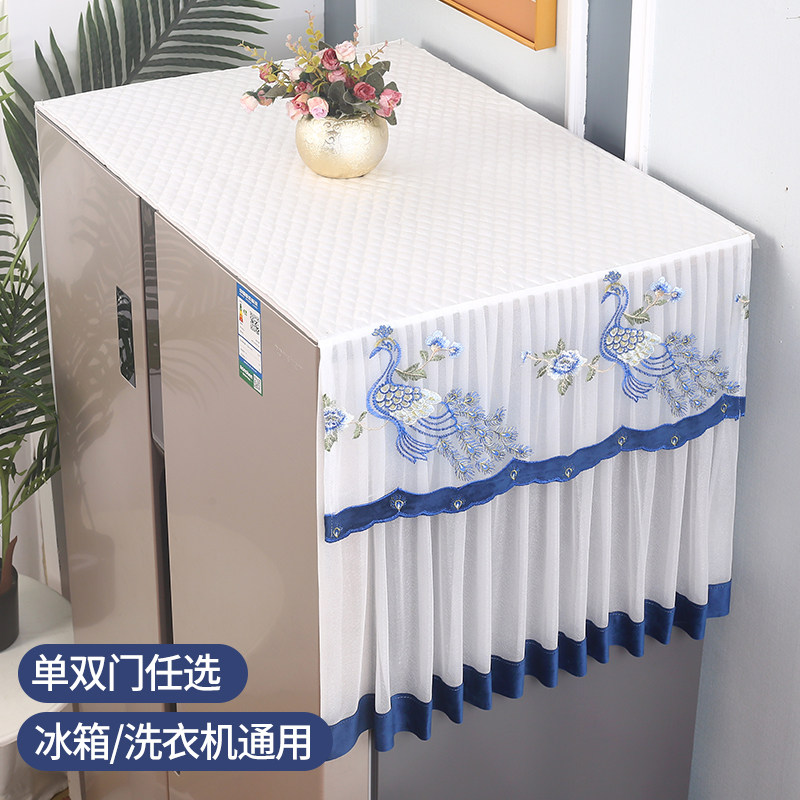 万能冰箱帘双开门盖巾冰箱防尘罩海尔冰箱上面的盖布中式防油遮尘