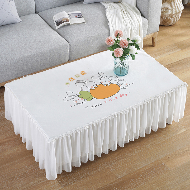 茶几桌布罩蕾丝长方形客厅家用防尘垫电视柜帘台布艺茶几布套罩