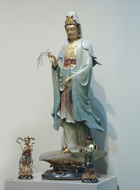 台湾一叶南海观音菩萨供奉铜雕