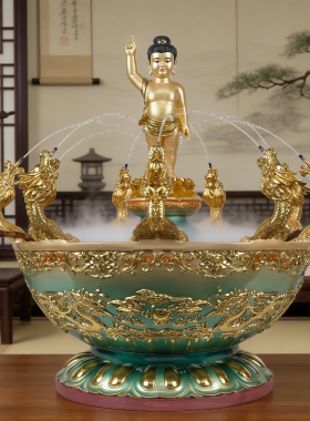 浴佛盆九龙吐水寺庙浴佛用品