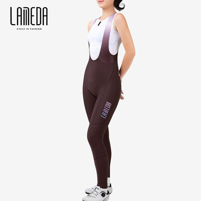 兰帕达抓绒保暖背带骑行女裤