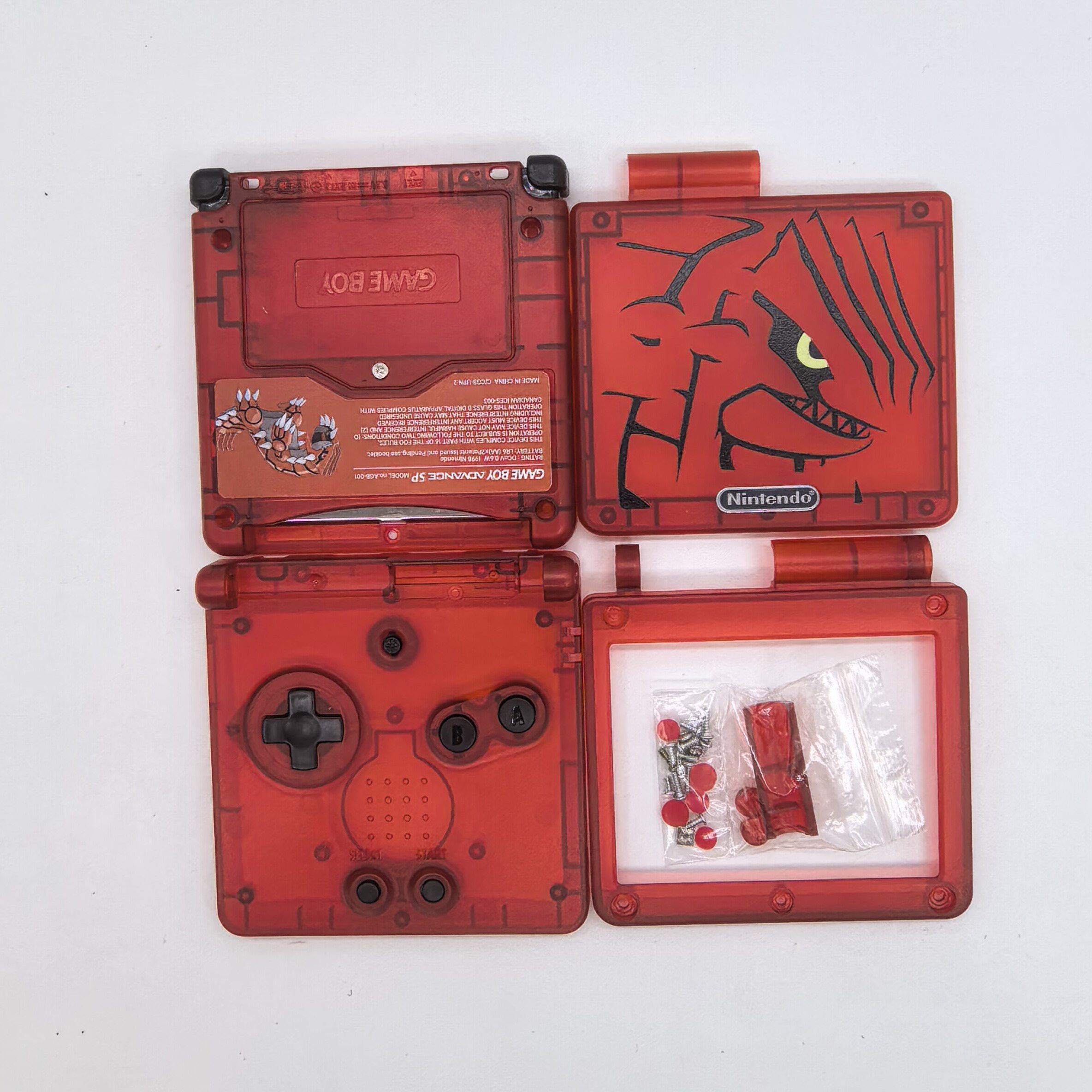 任天堂换壳GAMEBOY系列GBA SP红宝石固拉多机壳翻新专用壳替换壳