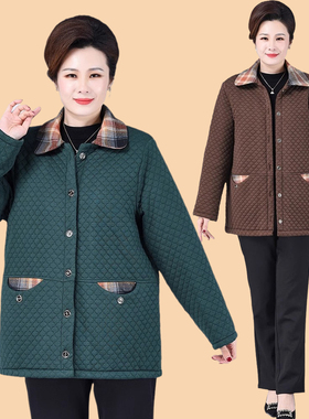 300斤胖妈妈冬装棉衣中老年女装时尚加肥加大码棉袄外套奶奶衣服
