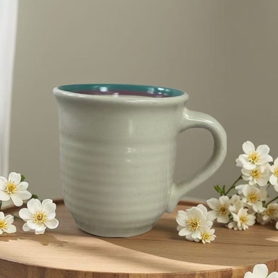外贸尾单格拉芙手绘釉下彩陶瓷蓝色条纹餐具美式咖啡杯茶杯马克杯