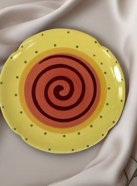 外贸订单陶瓷pfaltzgraff格拉芙手绘餐具家用装饰平盘8寸牛排盘